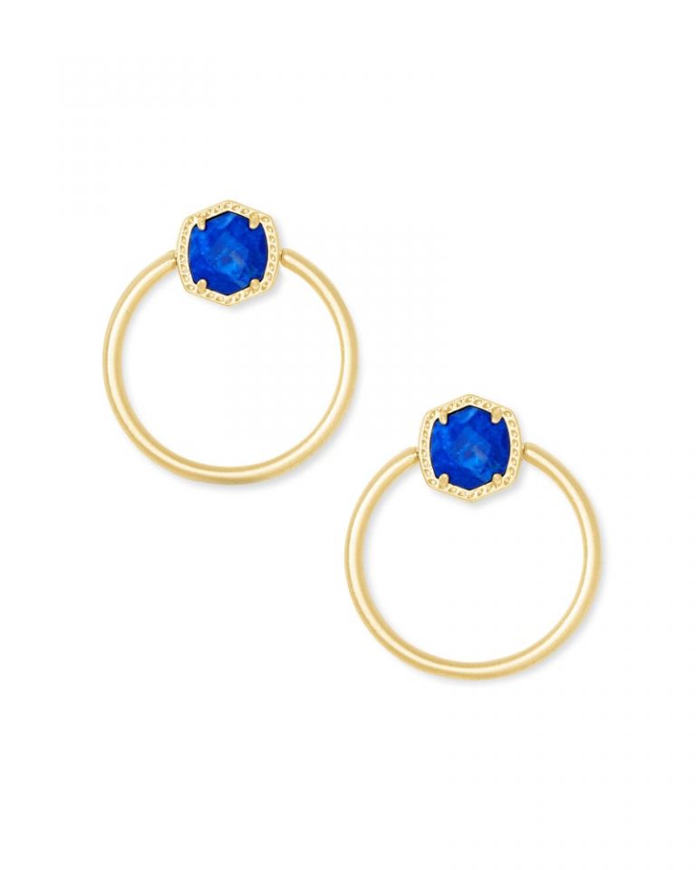 kendra scott davie hoop earring gold cobalt howlite 00 lg 768x960 - 8 Earrings That Complement Your Pretty Look